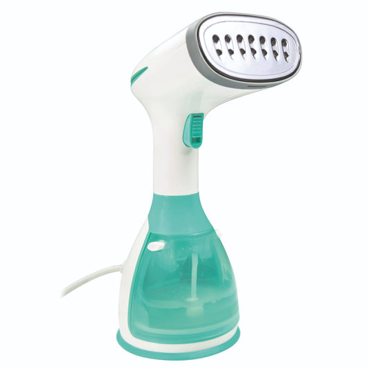 Jocca vertical steam iron with ergonomic handle to remove wrinkles, disinfect and deodorize clothes. 1500w of power, anti-drip system, heats in 45 seconds, 280ml capacity, weighs only 1kg and comes with accessories