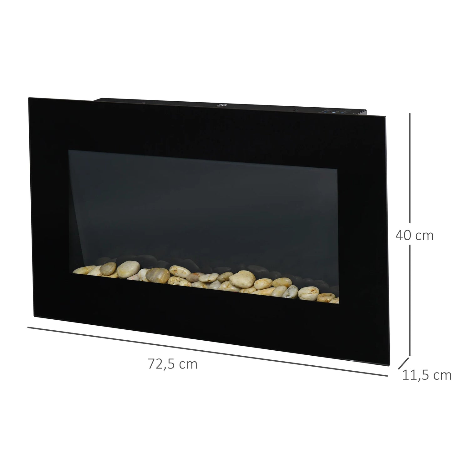 HOMCOM LED flame effect electric fireplace, 1000 wall fireplace/2000 W wall mounted