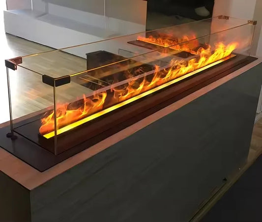 New 3D Water vapor Fireplace App Control 64-color LED  Flame for High-end Residential Decoration Built-in Electric Fireplaces
